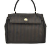 Authentic FENDI Pequin Shoulder Hand Bag Purse PVC Leather Brown Black 2886I