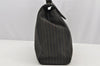Authentic FENDI Pequin Shoulder Hand Bag Purse PVC Leather Brown Black 2886I