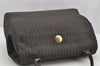 Authentic FENDI Pequin Shoulder Hand Bag Purse PVC Leather Brown Black 2886I