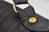 Authentic FENDI Pequin Shoulder Hand Bag Purse PVC Leather Brown Black 2886I