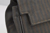 Authentic FENDI Pequin Shoulder Hand Bag Purse PVC Leather Brown Black 2886I