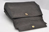 Authentic FENDI Pequin Shoulder Hand Bag Purse PVC Leather Brown Black 2886I
