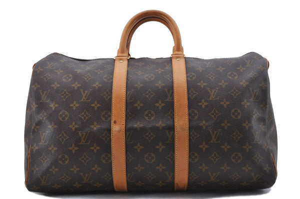 Authentic Louis Vuitton Monogram Keepall 45 Boston Bag M41428 LV 2887D