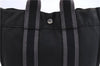 Authentic HERMES Fourre Tout PM Hand Tote Bag Purse Canvas Black 2887E