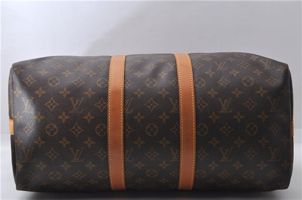 Auth Louis Vuitton Monogram Keepall Bandouliere 45 Boston Bag M41418 LV 2893D