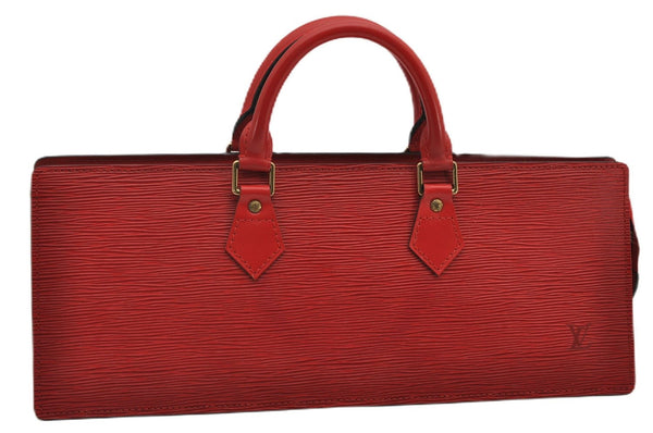 Authentic Louis Vuitton Epi Sac Triangle Hand Bag Red M52097 LV 2893F