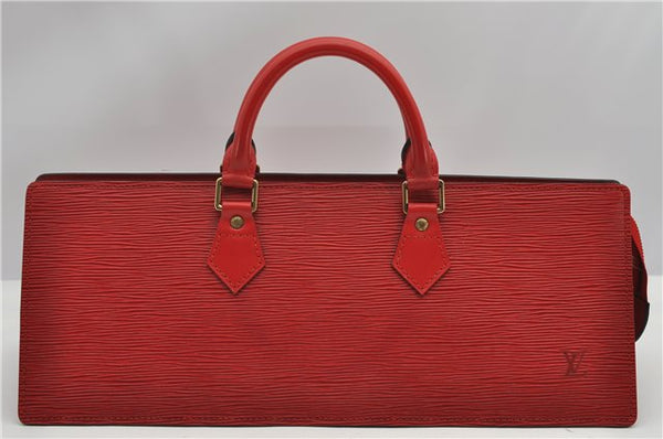 Authentic Louis Vuitton Epi Sac Triangle Hand Bag Red M52097 LV 2893F
