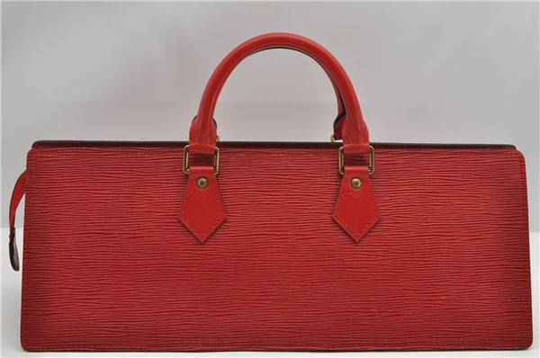 Authentic Louis Vuitton Epi Sac Triangle Hand Bag Red M52097 LV 2893F