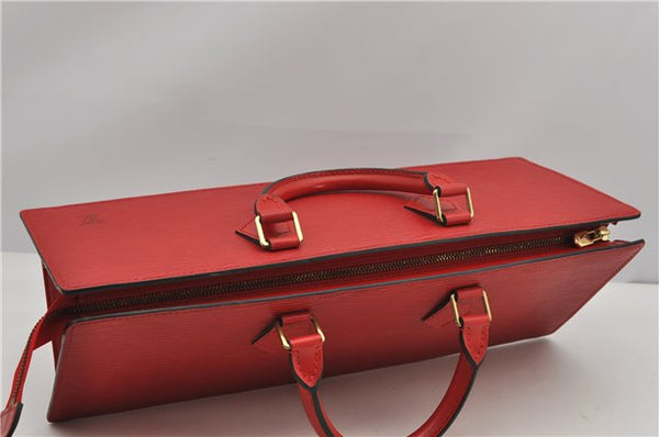Authentic Louis Vuitton Epi Sac Triangle Hand Bag Red M52097 LV 2893F
