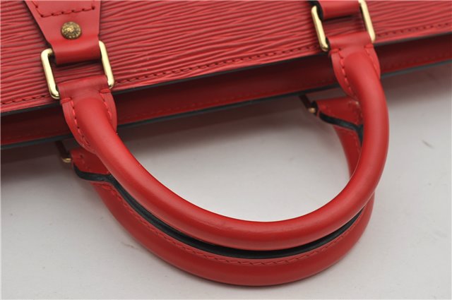 Authentic Louis Vuitton Epi Sac Triangle Hand Bag Red M52097 LV 2893F