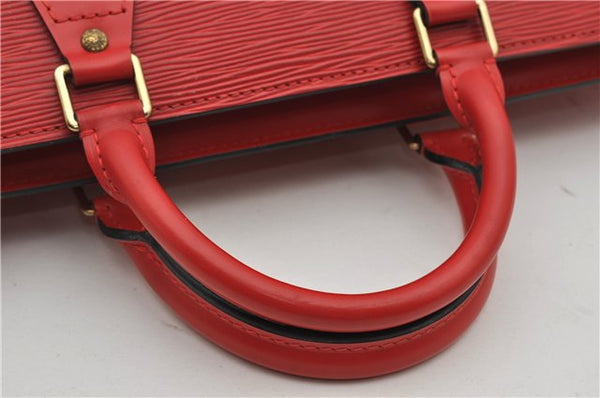 Authentic Louis Vuitton Epi Sac Triangle Hand Bag Red M52097 LV 2893F