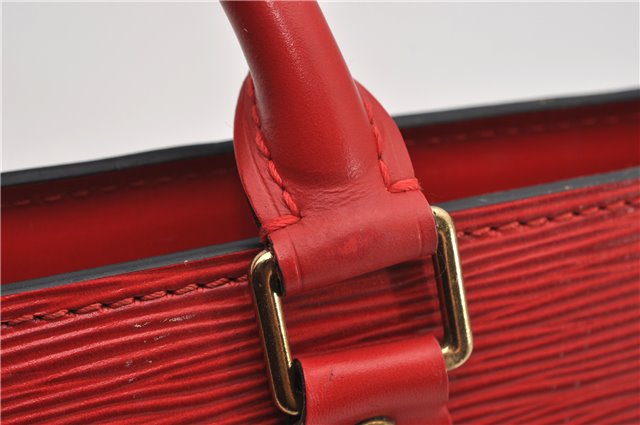 Authentic Louis Vuitton Epi Sac Triangle Hand Bag Red M52097 LV 2893F