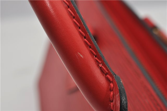 Authentic Louis Vuitton Epi Sac Triangle Hand Bag Red M52097 LV 2893F