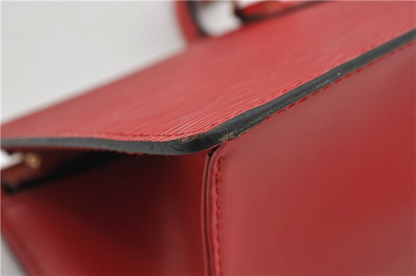 Authentic Louis Vuitton Epi Sac Triangle Hand Bag Red M52097 LV 2893F