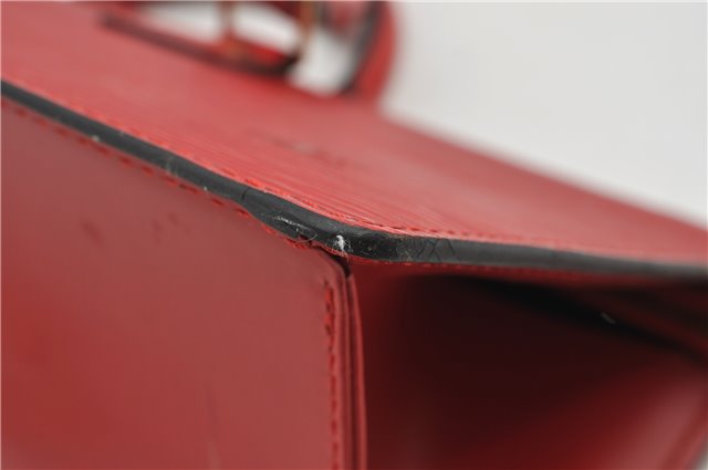 Authentic Louis Vuitton Epi Sac Triangle Hand Bag Red M52097 LV 2893F