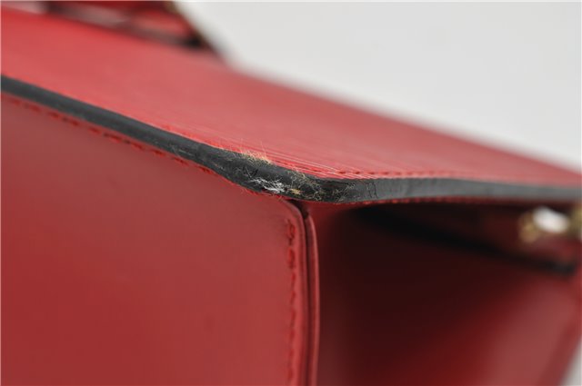 Authentic Louis Vuitton Epi Sac Triangle Hand Bag Red M52097 LV 2893F