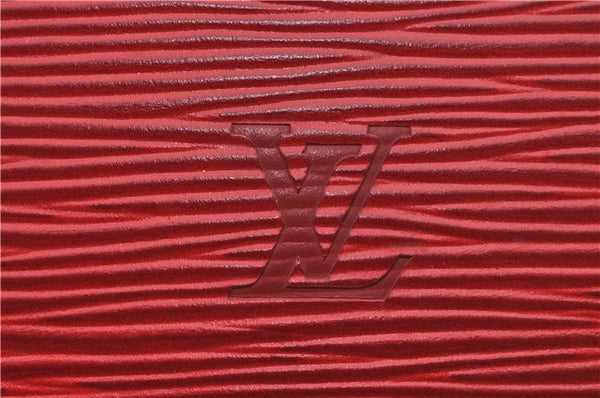 Authentic Louis Vuitton Epi Sac Triangle Hand Bag Red M52097 LV 2893F