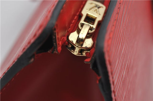 Authentic Louis Vuitton Epi Sac Triangle Hand Bag Red M52097 LV 2893F