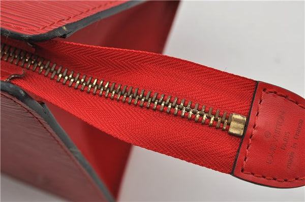 Authentic Louis Vuitton Epi Sac Triangle Hand Bag Red M52097 LV 2893F