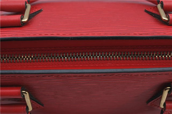 Authentic Louis Vuitton Epi Sac Triangle Hand Bag Red M52097 LV 2893F
