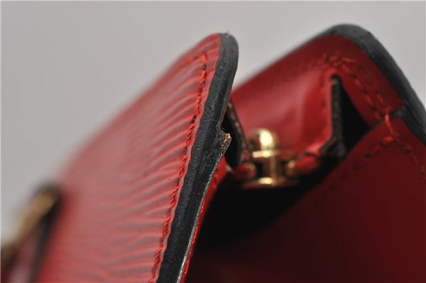 Authentic Louis Vuitton Epi Sac Triangle Hand Bag Red M52097 LV 2893F