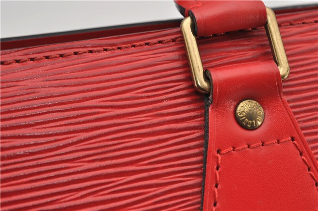Authentic Louis Vuitton Epi Sac Triangle Hand Bag Red M52097 LV 2893F