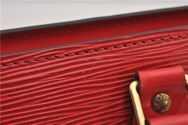 Authentic Louis Vuitton Epi Sac Triangle Hand Bag Red M52097 LV 2893F
