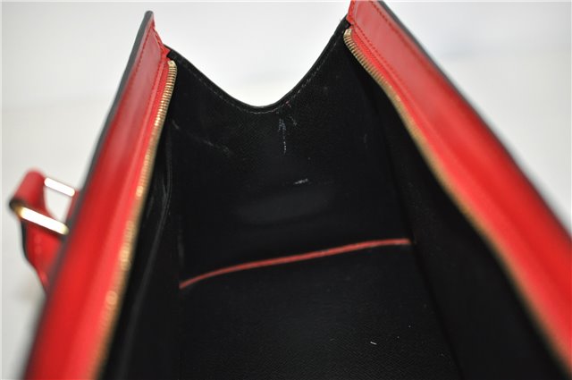 Authentic Louis Vuitton Epi Sac Triangle Hand Bag Red M52097 LV 2893F