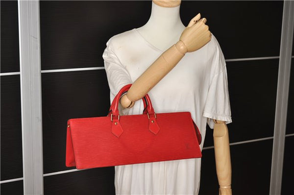 Authentic Louis Vuitton Epi Sac Triangle Hand Bag Red M52097 LV 2893F