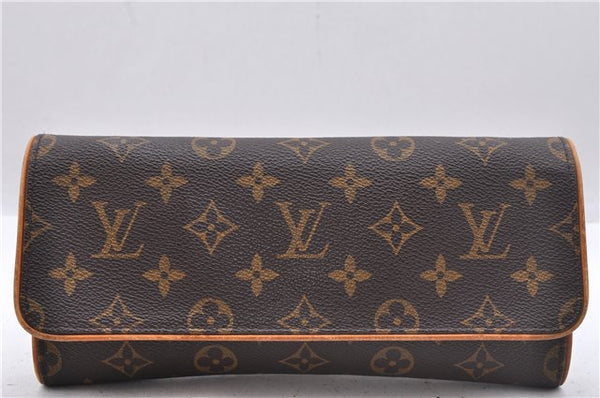 Authentic Louis Vuitton Monogram Pochette Twin GM Shoulder Bag M51852 LV 2895D