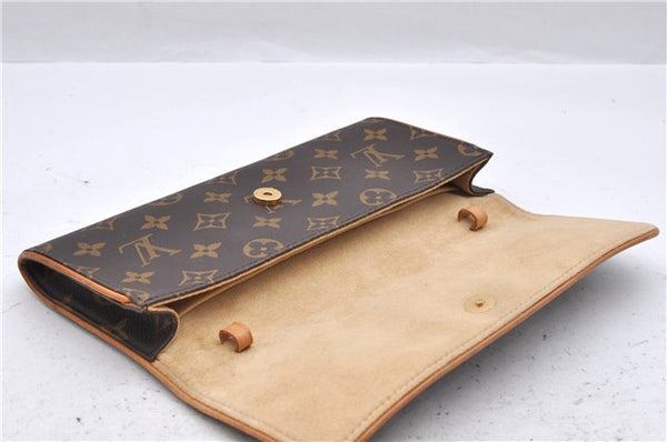 Authentic Louis Vuitton Monogram Pochette Twin GM Shoulder Bag M51852 LV 2895D
