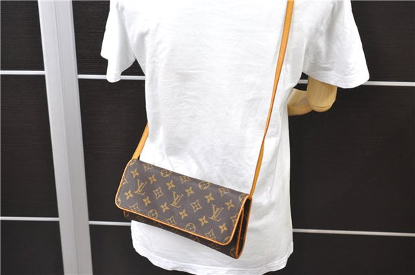 Authentic Louis Vuitton Monogram Pochette Twin GM Shoulder Bag M51852 LV 2895D