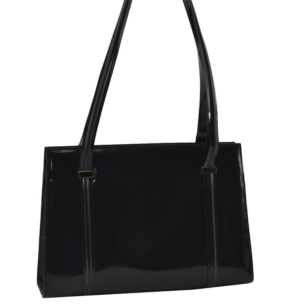 Authentic GUCCI Vintage Shoulder Hand Bag Purse Enamel Green Junk 2895I