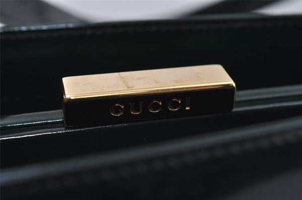 Authentic GUCCI Vintage Shoulder Hand Bag Purse Enamel Green Junk 2895I