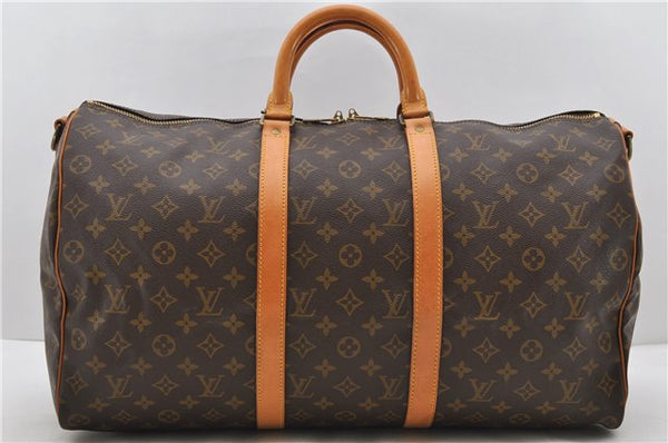 Auth Louis Vuitton Monogram Keepall Bandouliere 50 Boston Bag M41416 LV 2896D