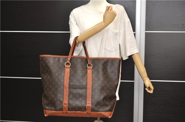 Auth Louis Vuitton Monogram Sac Weekend GM Vintage Tote Hand Bag M42420 LV 2897E
