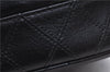 Authentic CHANEL Calf Bicolore CC Logo Vanity Hand Bag Case Black 2898D