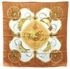 Authentic HERMES Carre 90 Scarf "SPRINGS" Silk Brown 2898E