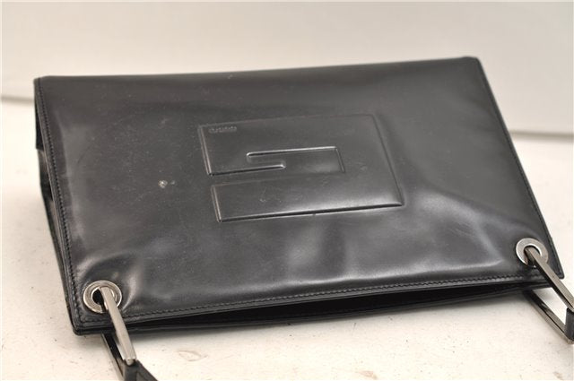 Authentic GUCCI Vintage Shoulder Hand Bag Purse Leather 0013034 Black 2899E