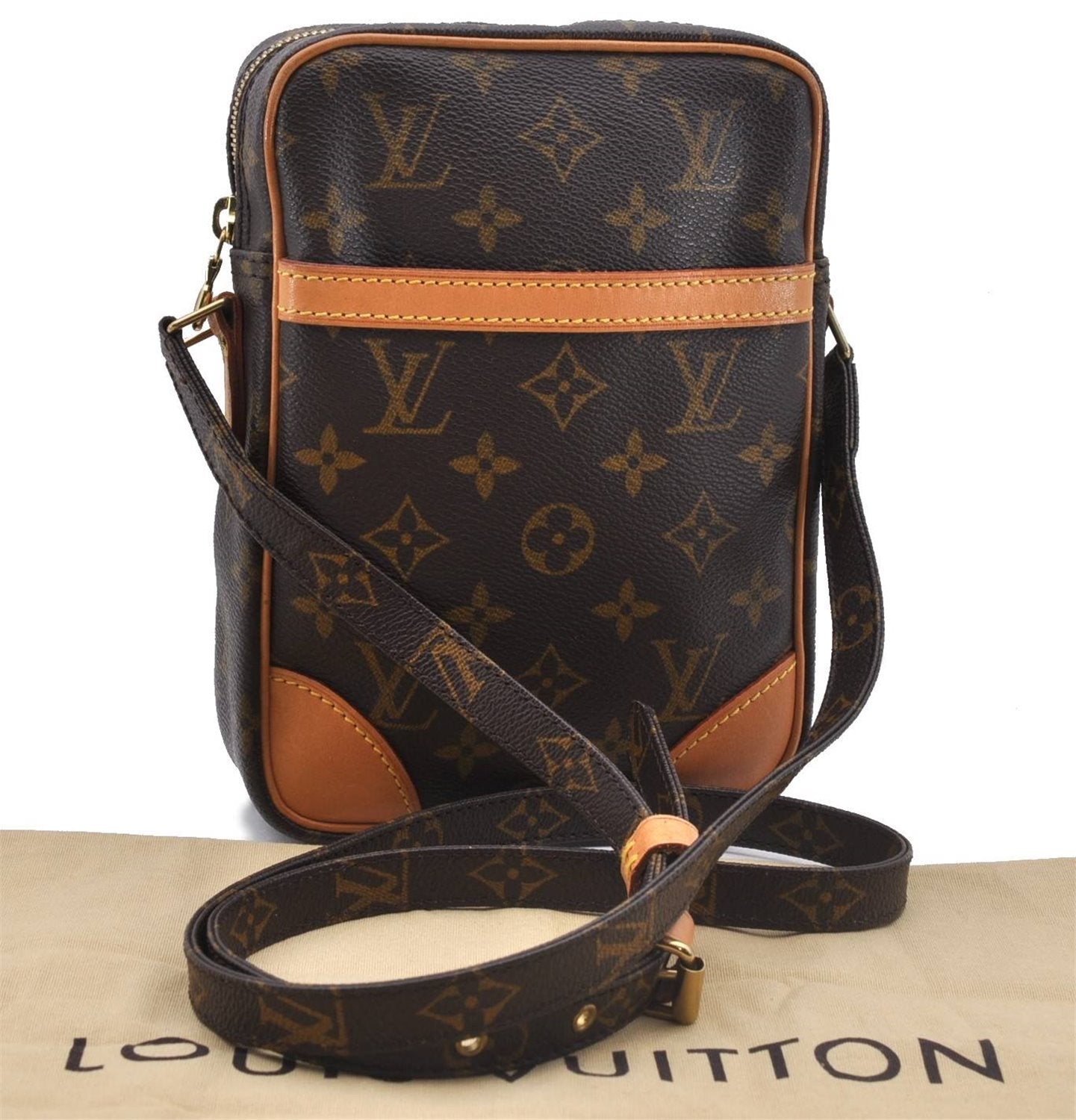 Authentic Louis Vuitton Monogram Danube Shoulder Cross Body Bag M45266 LV 2900D