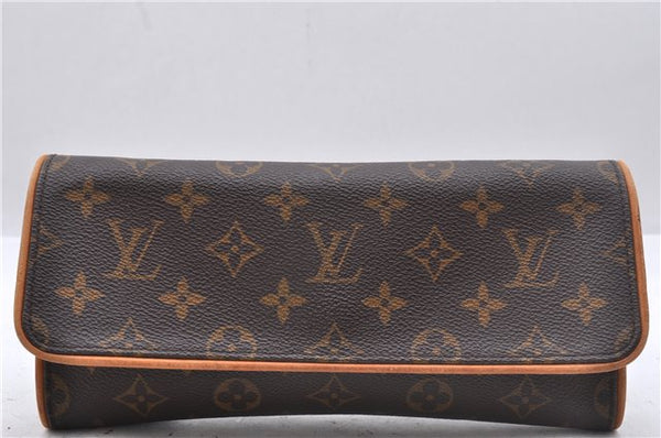 Authentic Louis Vuitton Monogram Pochette Twin GM Shoulder Bag M51852 LV 2901D