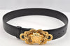 Authentic VERSACE Medusa Motif Belt Leather Size 75cm 29.5inches Black 2901I