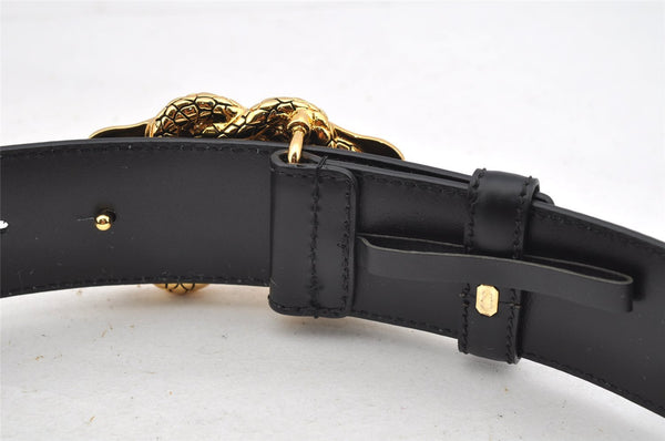 Authentic VERSACE Medusa Motif Belt Leather Size 75cm 29.5inches Black 2901I