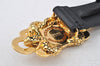 Authentic VERSACE Medusa Motif Belt Leather Size 75cm 29.5inches Black 2901I