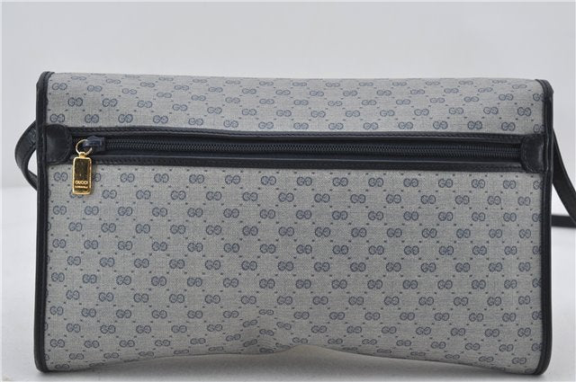 Authentic GUCCI Micro GG PVC Leather Shoulder Cross Body Bag Purse Navy 2903E