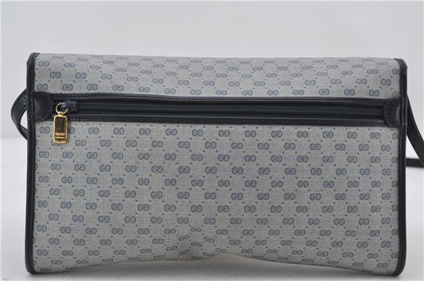 Authentic GUCCI Micro GG PVC Leather Shoulder Cross Body Bag Purse Navy 2903E
