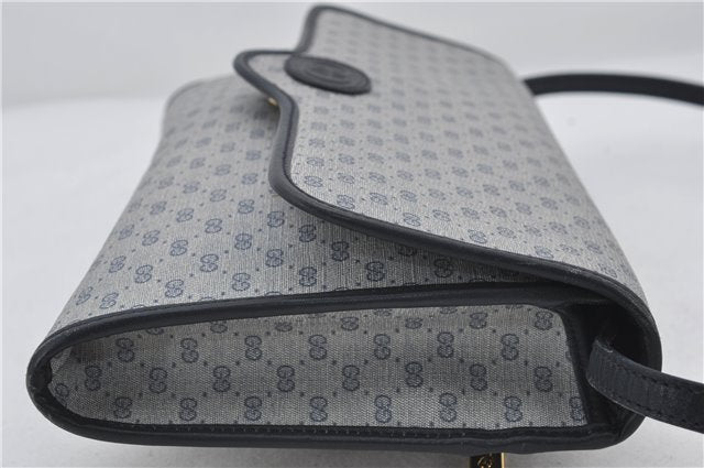 Authentic GUCCI Micro GG PVC Leather Shoulder Cross Body Bag Purse Navy 2903E