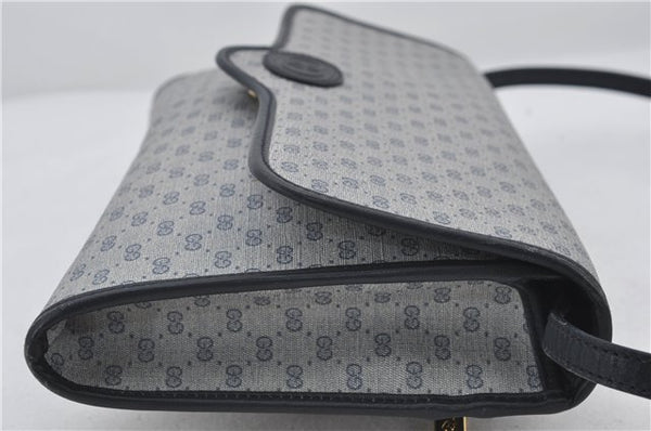 Authentic GUCCI Micro GG PVC Leather Shoulder Cross Body Bag Purse Navy 2903E