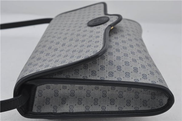 Authentic GUCCI Micro GG PVC Leather Shoulder Cross Body Bag Purse Navy 2903E