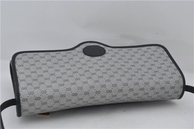Authentic GUCCI Micro GG PVC Leather Shoulder Cross Body Bag Purse Navy 2903E